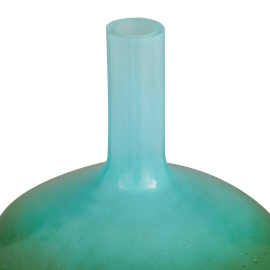 Green Glass Modern Vase, 21" x 12" x 12"